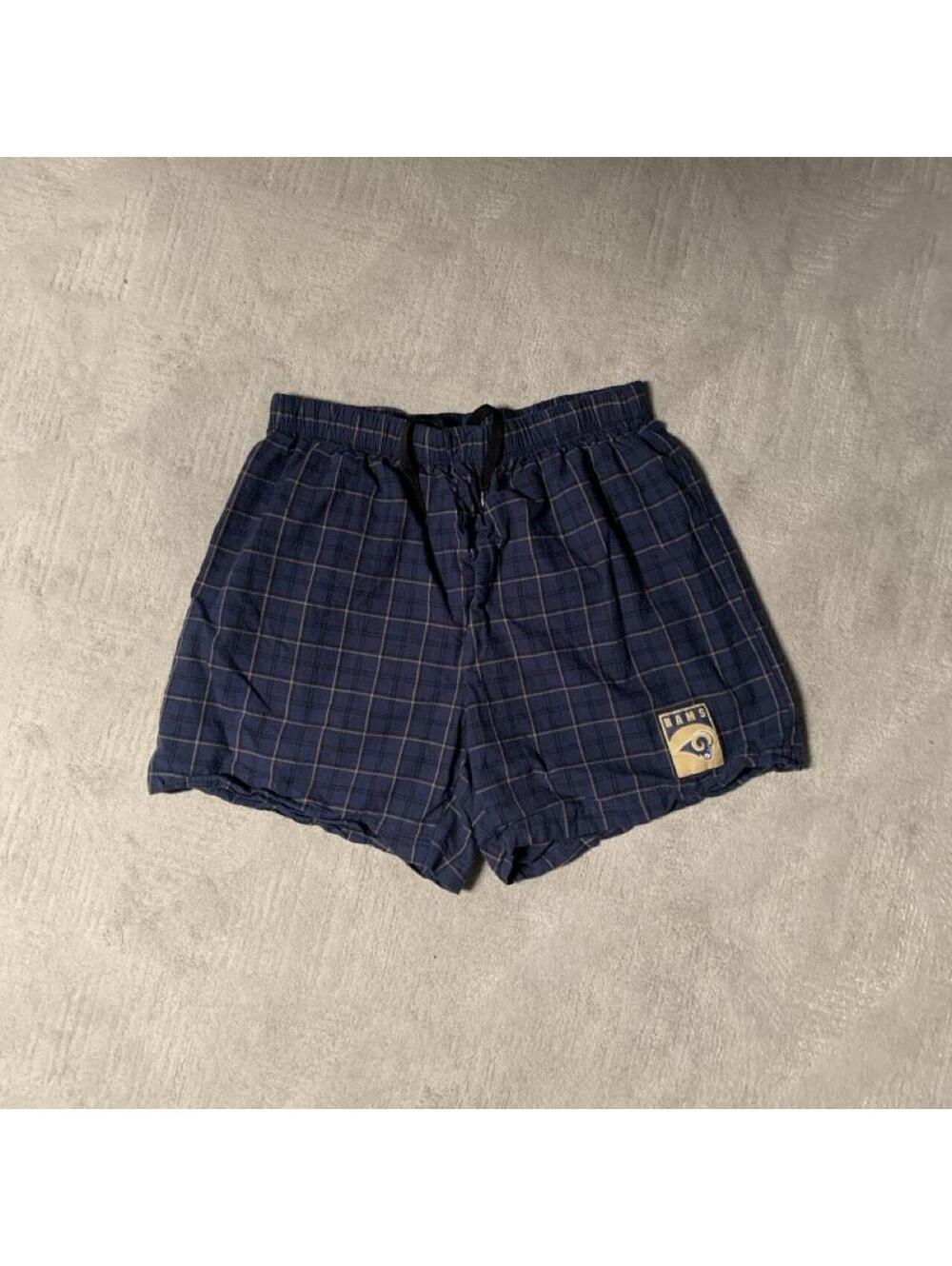 NFL Los Angeles Rams Plaid Boxer Shorts Blue Mens Large